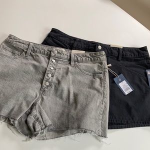 TWO PAIRS of midi shorts